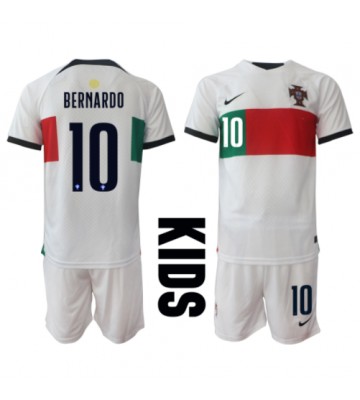 Portugal Bernardo Silva #10 Bortedraktsett Barn VM 2022 Kortermet (+ Korte bukser)